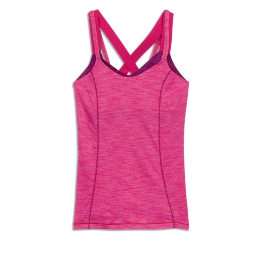 Lululemon Run For Gold Tank Top Heathered Jewelled Magenta/Regal Plum Size 4